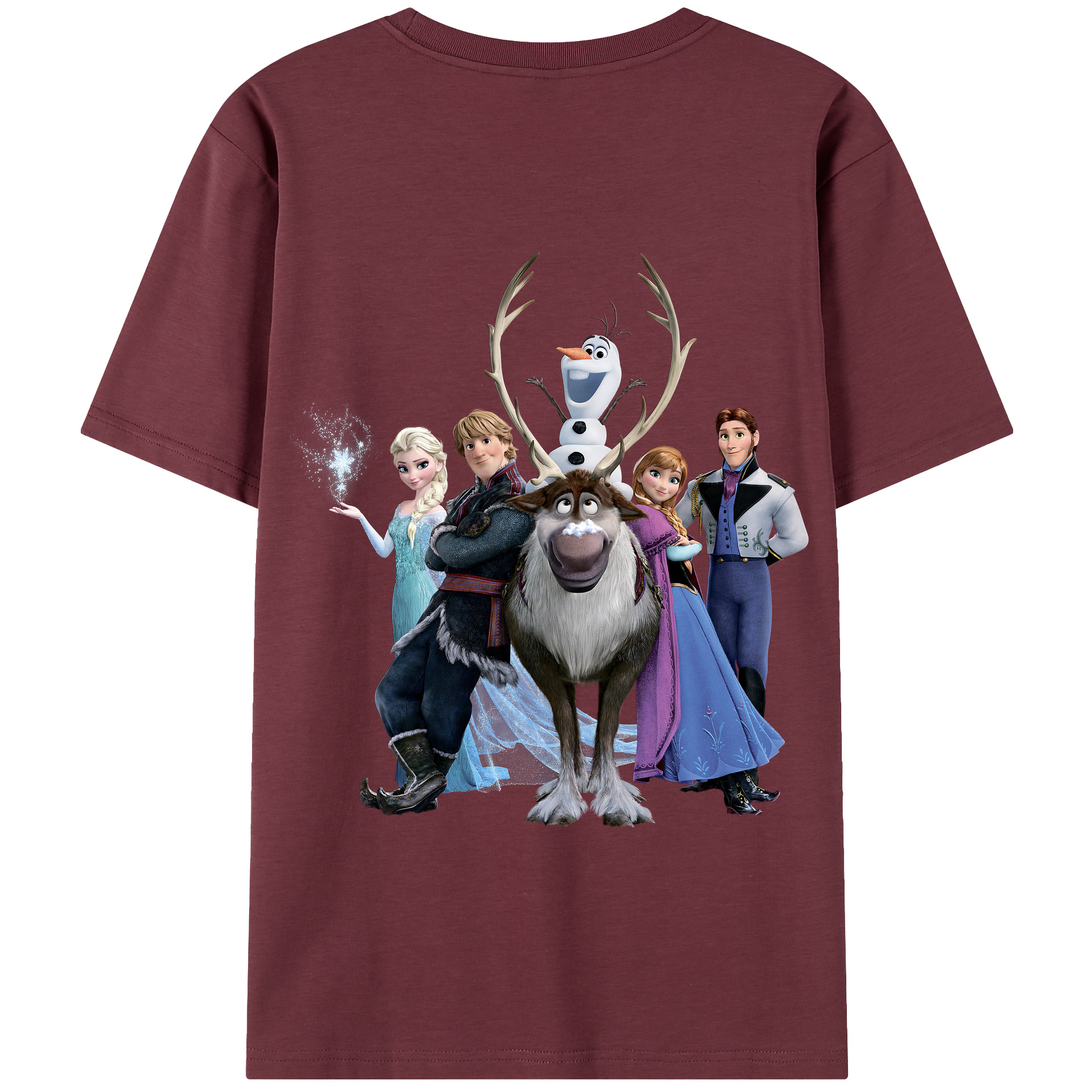 （画像用） アナと雪の女王 アンナ エルサ Frozen Anna Elsa 綿100％半袖Tシャツ（背面プリント）
